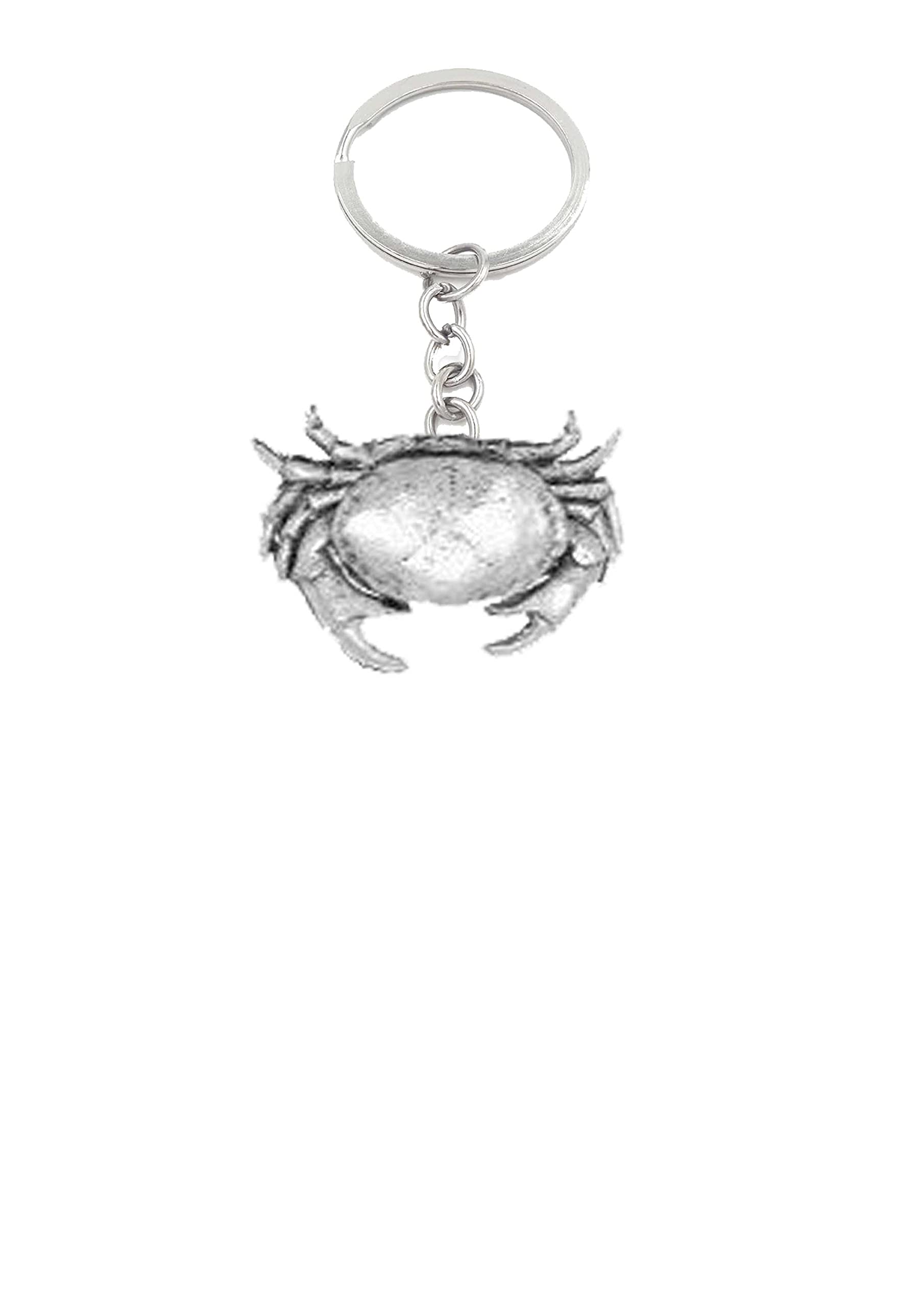 Crab PP-SS02 made of fine English Pewter on a split ring keyring