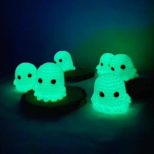 Miniatura 3 de Adopta un fantasma fantasma de ganchillo de Halloween, fantasma de bolsillo, fantasma de ganchillo que brilla en la oscuridad, fantasma de felpa