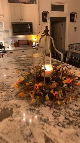 J'FLORU Ghirlanda autunnale artificiale con zucche e foglie d