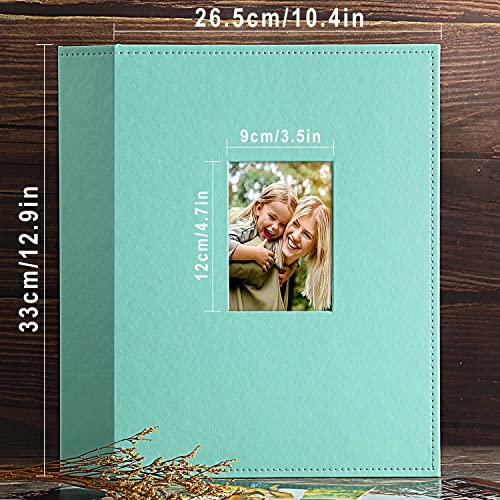 Image of Ywlake Photo Album 4x6 400 Pockets, Leather Photo Albums Holds 400 Vertical Pictures Only Teal