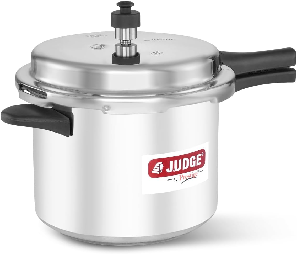 By Prestige Deluxe 5 liter Induction Bottom Pressure Cooker Outerlid (Aluminium), Silver