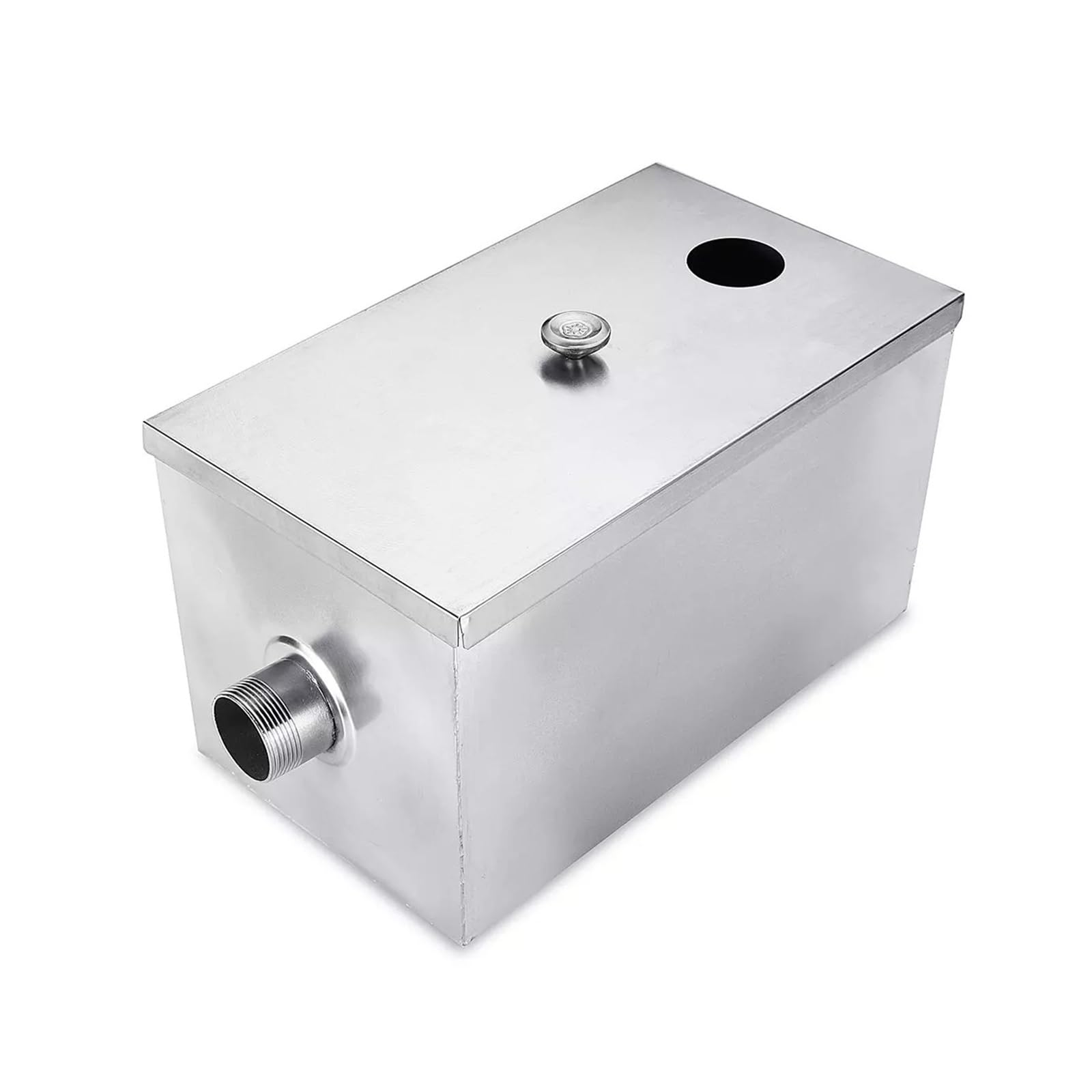 Odtłuszczacz, 350X200X200mm łapacz tłuszczu ze stali nierdzewnej do restauracji kuchnia komercyjny łapacz tłuszczu pułapka boczny wlot z podwójnym wylotem wody