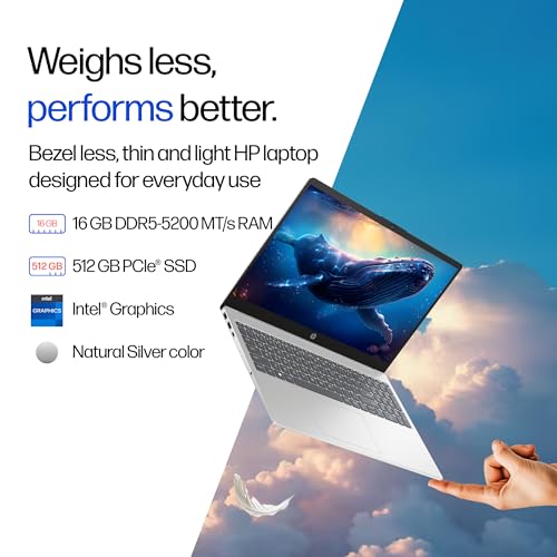 Image of HP 15, Intel Core 3 (16GB DDR5, 512GB SSD), Micro-Edge, Anti-Glare, 15.6'' /39.6cm, Win11, M365* Office24, Silver, 1.59kg, fd0885TU, FHD Camera, Dual Speakers Laptop