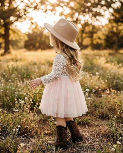 Image of 2Bunnies Girl Peony Lace Back A-Line Straight Tutu Tulle Party Flower Girl Dress