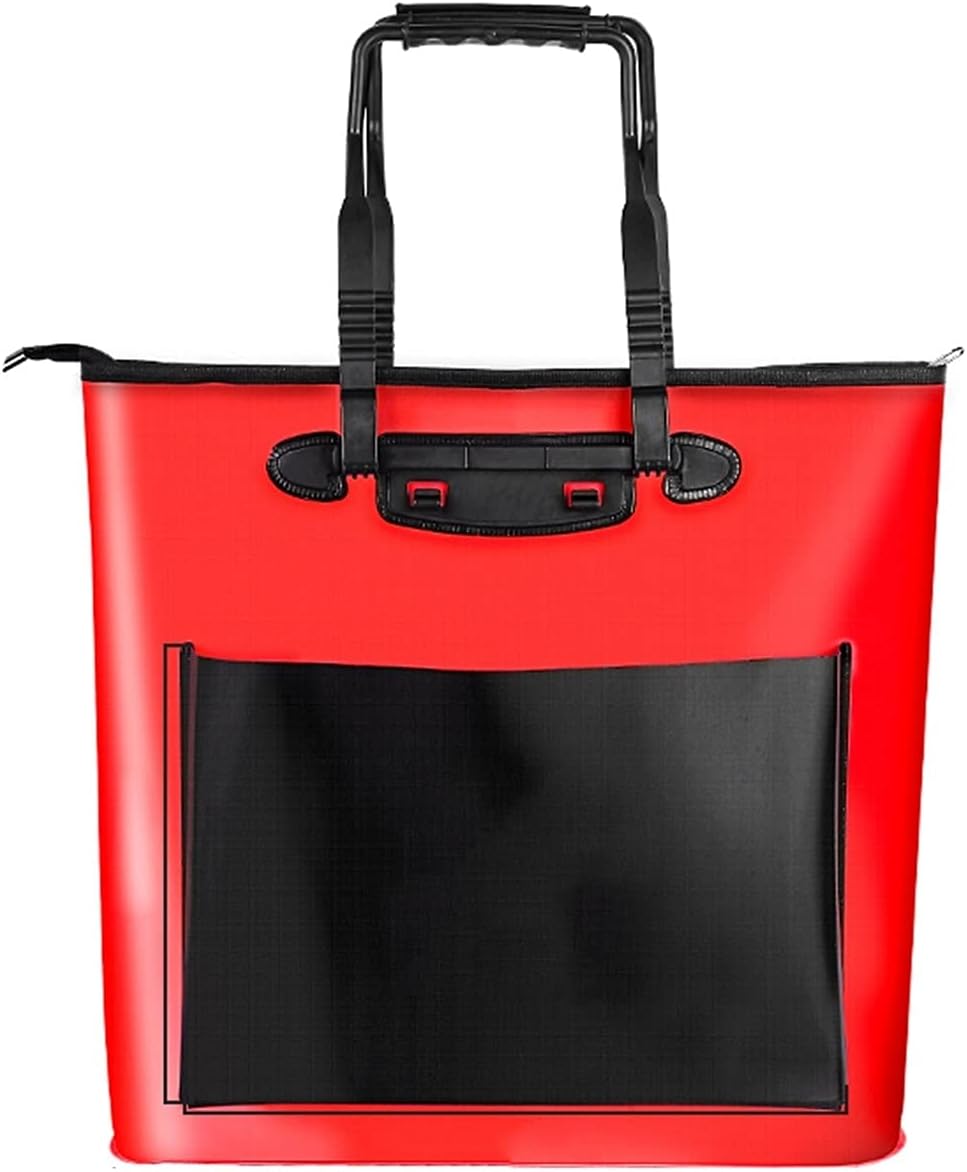 HASMI Bait Bucket Fishing Box EVA Thickened Folding Bucket Multifunctional Integrated Molding for Fish Minnow Bucket (Color : Rojo)