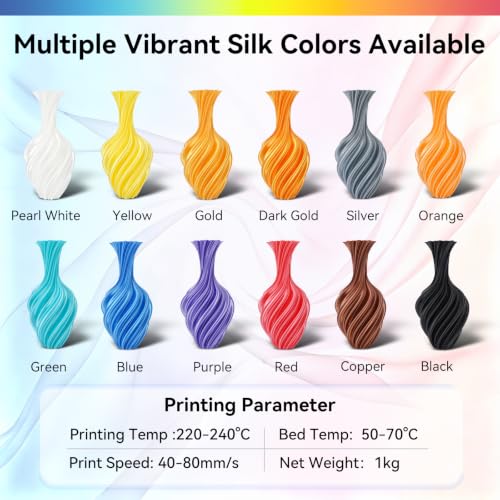 Image of Kingroon Silk Copper PLA 3D Printer Filament 1.75mm, Dimensional Accuracy + /- 0.03 mm, 1 kg Spool(2.2lbs) PLA Shiny Filament-(Copper)