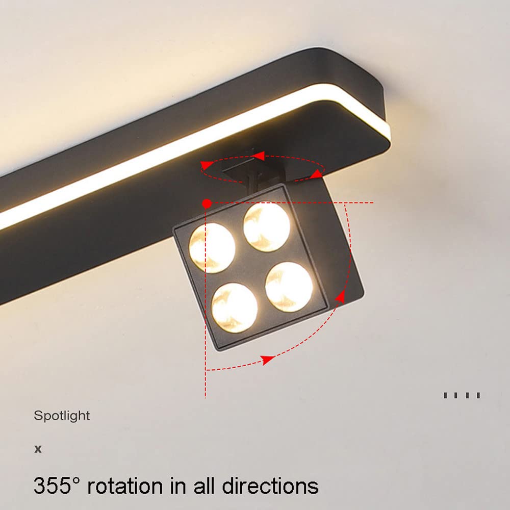 Wewnętrzny natynkowy LED regulowany reflektor sufitowy, lampa sufitowa na szynie kuchennej, stałe oświetlenie, kierunkowe światła punktowe, lampy akcentujące do przedpokoju i salonu - jeden kolor - 2