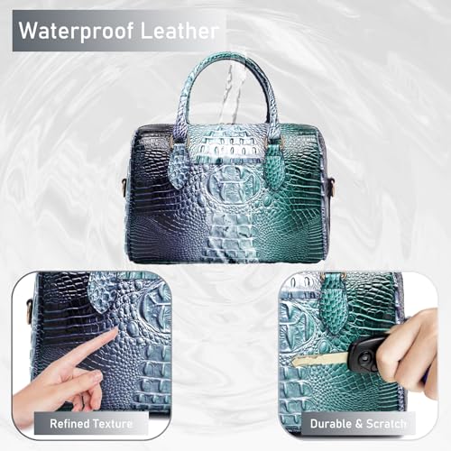 Image of Makcr Joacbv Top-Handle Crocodile Purses For Women Crossbody Leather Bags Trendy Large Capacity Tote with Shoulder Strap