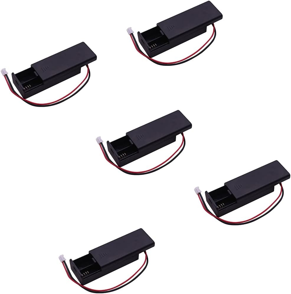 NEXTION DIYmalls 3V AAA Battery Holder Case Cover Box with Switch PH2.0 2p Connector for Arduino Microbit (Pack of 5)