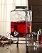 Style Setter Main Street Beverage Cold Drink Dispenser w 2.7-Gallon Capacity Glass Jug with Wooden Lid, Leak-Proof Acrylic Spigot in Gift Box, Toscana