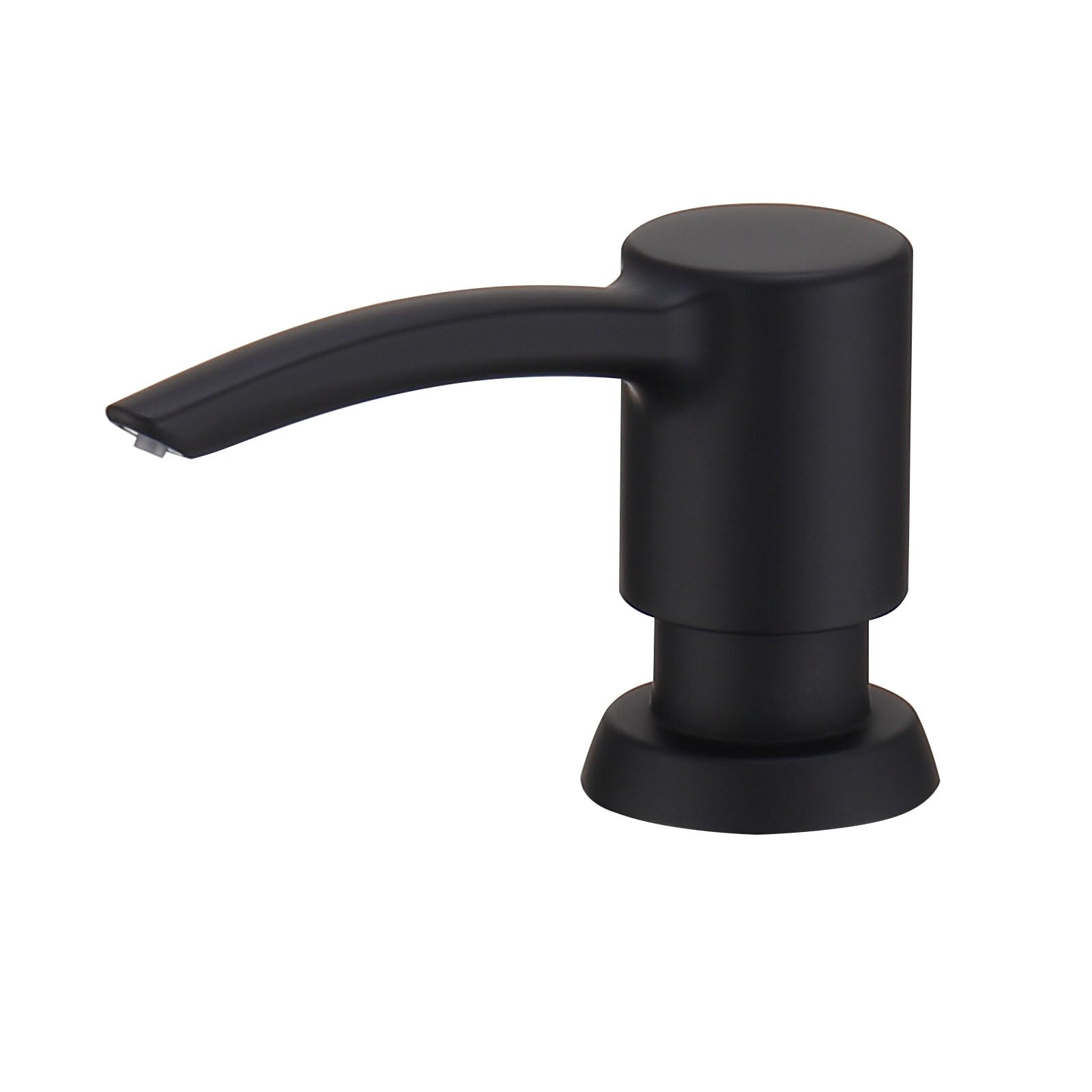 Dispensador de jabón para fregadero integrado, negro mate, cabezal de bomba ABS, recambio desde la parte superior, dispensador de jabón de manos para cocina