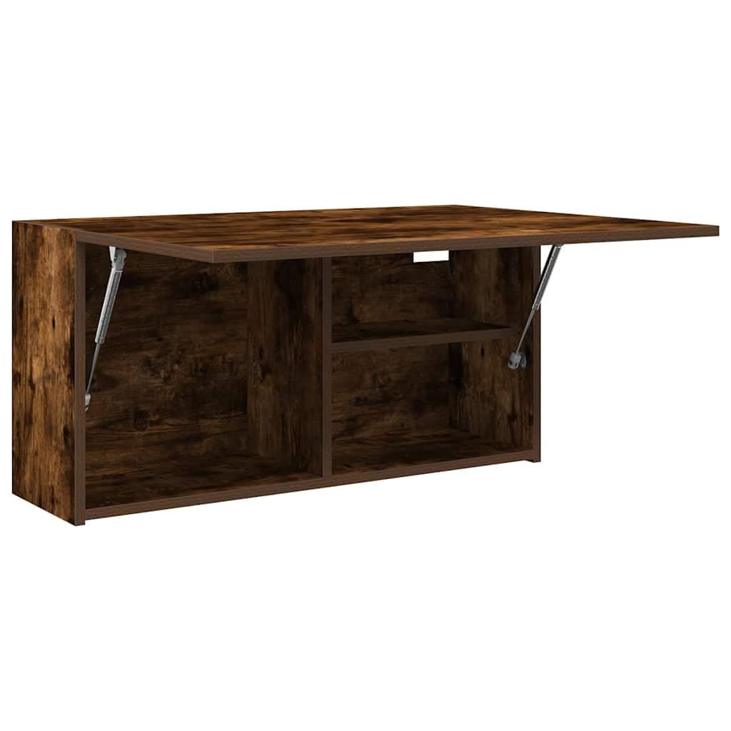 Floating Wall Cabinet, Modern Wood-Grain Wall-Mounted Storage Unit, Hanging Shelf Cabinet for Bathroom, Kitchen and Living Room (80 x 25 x 40 cm)