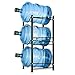 Wasserkühler Krug Rack 2,5 Liter Wasserflaschenhalter Lagerregal 3 Etagen Heavy Duty Stapelbar Wasserschrank Spender Organizer für Home Office Schwarz