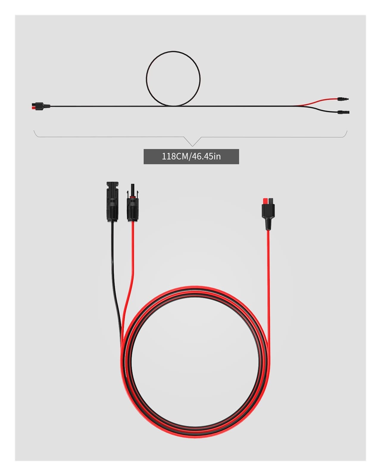 Przedłużacz słoneczny 1,5 m (16AWG do adaptera Anderson) do panelu słonecznego, zestawu narzędzi do paneli słonecznych, przenośnej elektrowni do przyczepy kempingowej na akumulator RV i innych