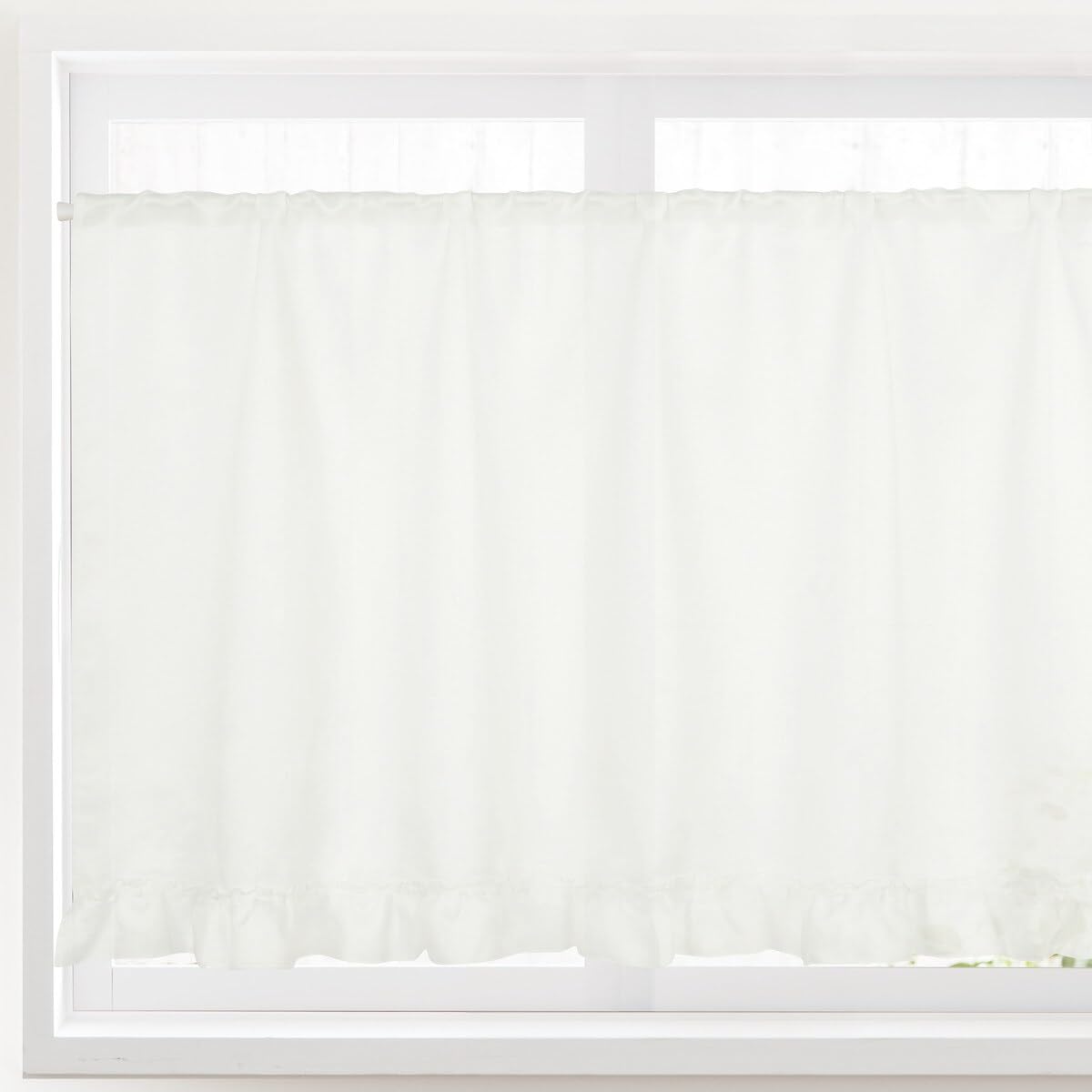 Amazon｜ニトリ カフェカーテン エコナチュレ Pフリル 150X75cm