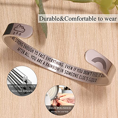Btysun Bracelets for Women Mothers Day Bracelet Gifts from Daughter Inspirational Gifts for Women Graduation Gifts for Her Motivational Birthday Cuff Bangle Friendship Personalized Mantra Jewelry…