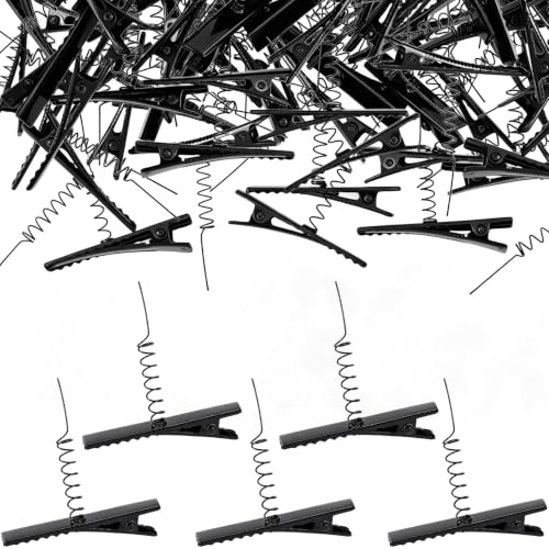 Pinces à cheveux en métal bec de canard pinces crocodiles noires coiffure PAGOW lot 40