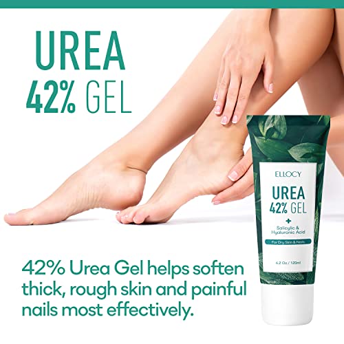Ellocy 42% Urea Gel Max Plus Salicylic & Hyaluronic Acid - Cracked Heel Repair Callus Remover Gel For Elbows, Feet, And Hands, And Cracked Heel, Calloused Feet Remover Gel #TOP1