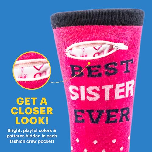 Fashion Print Crew Socks for Men & Women - Anti Theft Novelty Dress Socks w/Hidden Zipper Pocket 5