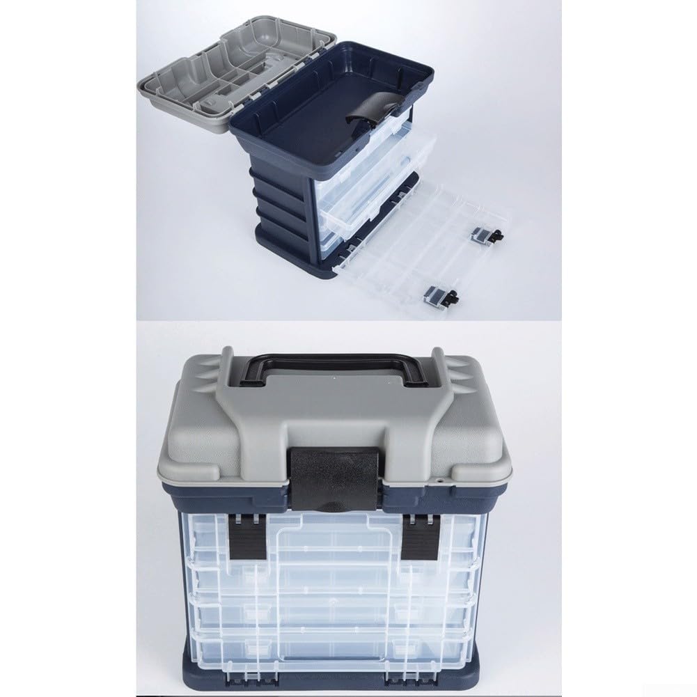 Scatola Pesca 4 Cassetti ABS Impermeabile Organizer | 4 cassetti spaziosi, design multi-scomparti, per accesso esche, organizzazione perfetta, ideale viaggio