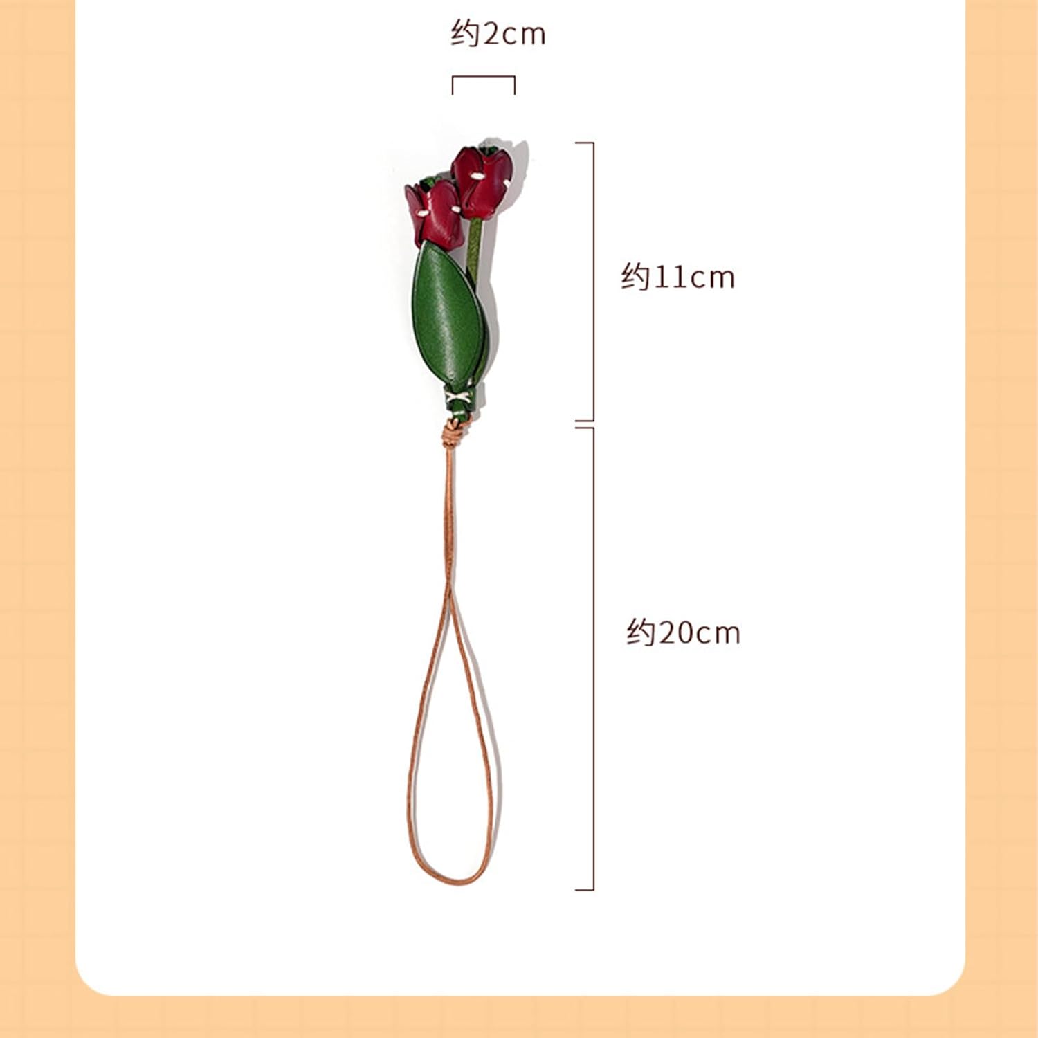 Leather Leaf Flower Keychain, Boho Accessories Cute Keychains,Portable Keychain Accessories for Women Purse Pendant Charms - Image 5