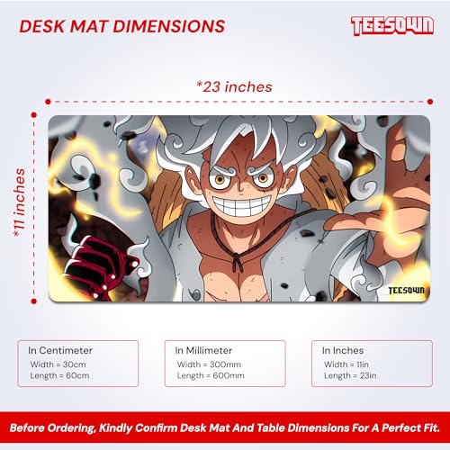 Image of One Piece Monkey D. Luffy Anime Large Extended Mouse Pad for Laptop Desktop PC Gaming Desk Mat Rubber Base Desk Pad