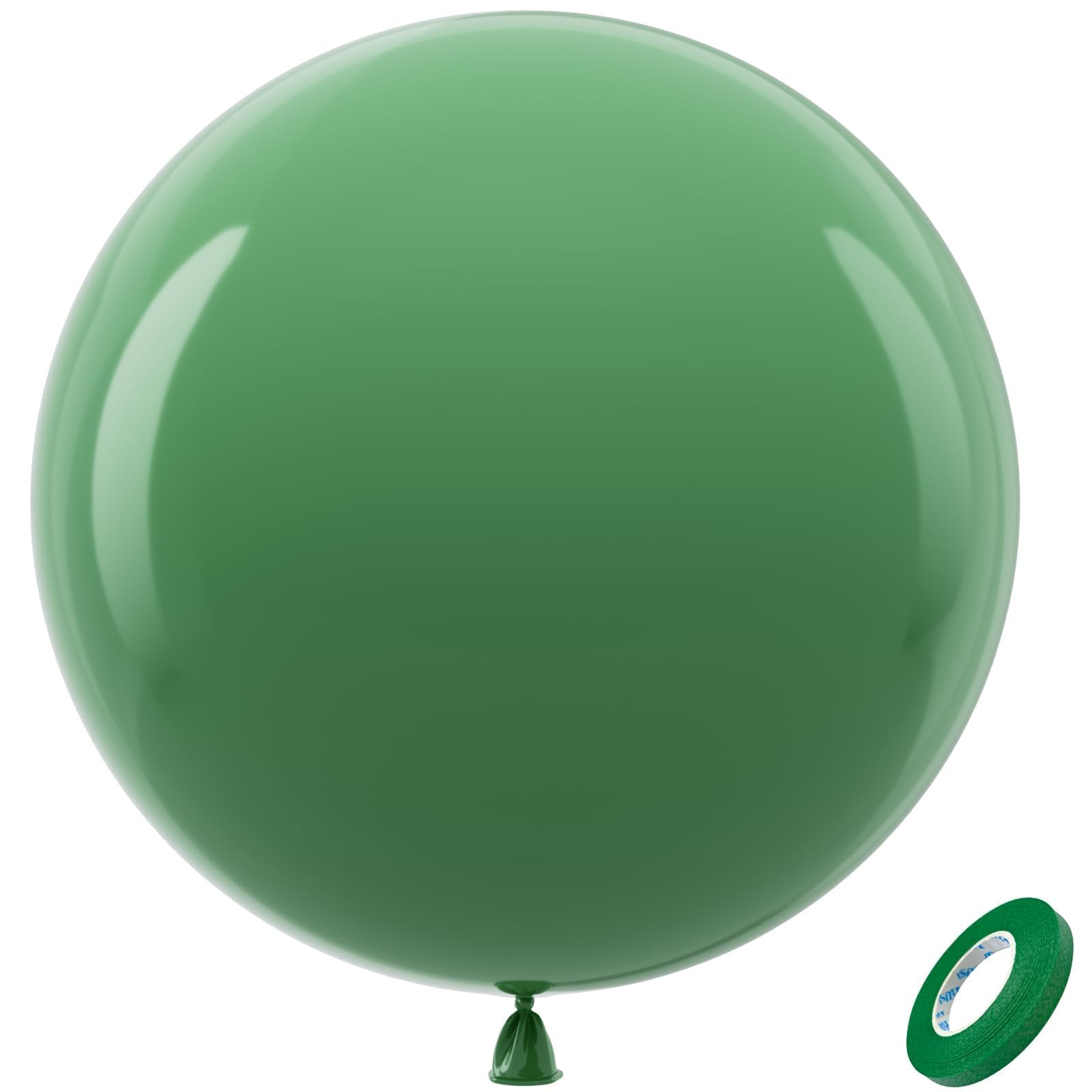 Bezente Sage Green Giant Balloons 36 Inch - 8 Pack Jumbo Olive Green Large Round Dusty Green Latex Balloon | Safari Jungle Theme Party - main product image