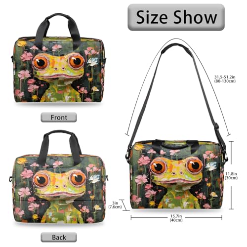 Maletín para laptop 15.6-16 pulgadas con diseño floral y correa miniatura 6