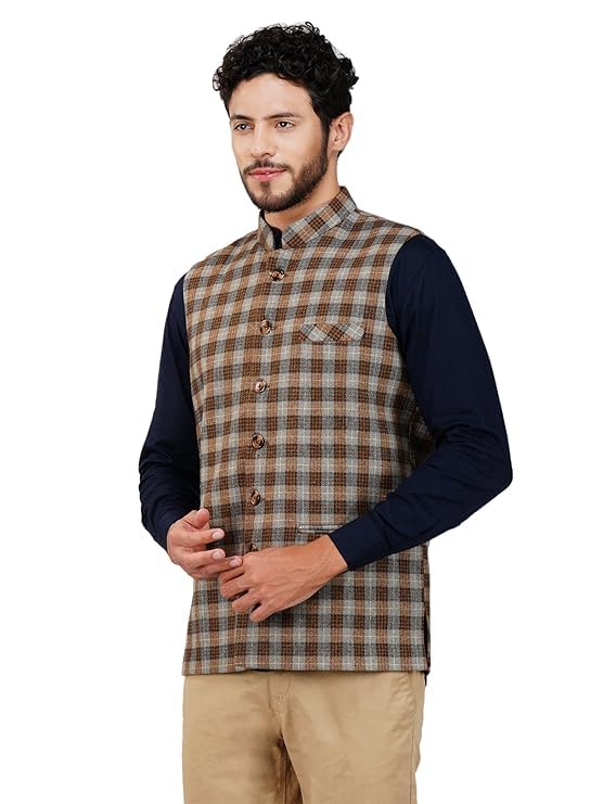 Image of DEIFIC Men's Export-Quality Indian Traditional Nehru Jacket /Waistcoat