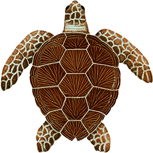 Loggerhead Turtle Ceramic Swimming Pool Mosaic (Brown, 8' x 8')