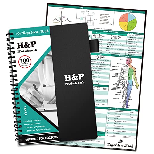 H&P Notebook Medical History and Physical Notebook 100 Medical Templates laboratory Notebook Medical Information Organizer Medical Journal Pocket Notebook Medical Records Medical Information Notebook.Doctor Visit Tracking Records Log Book for Medical