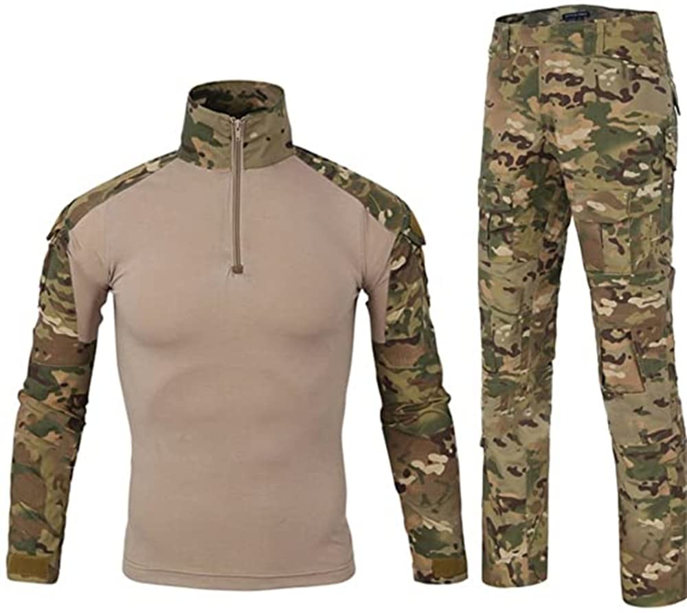 Camicia Militare Uomo Pantaloni Multicam Camicia da Combattimento Tattica e Set di Pantaloni Camouflage BDU Uniforme Airsoft Set Paintball Vestiario