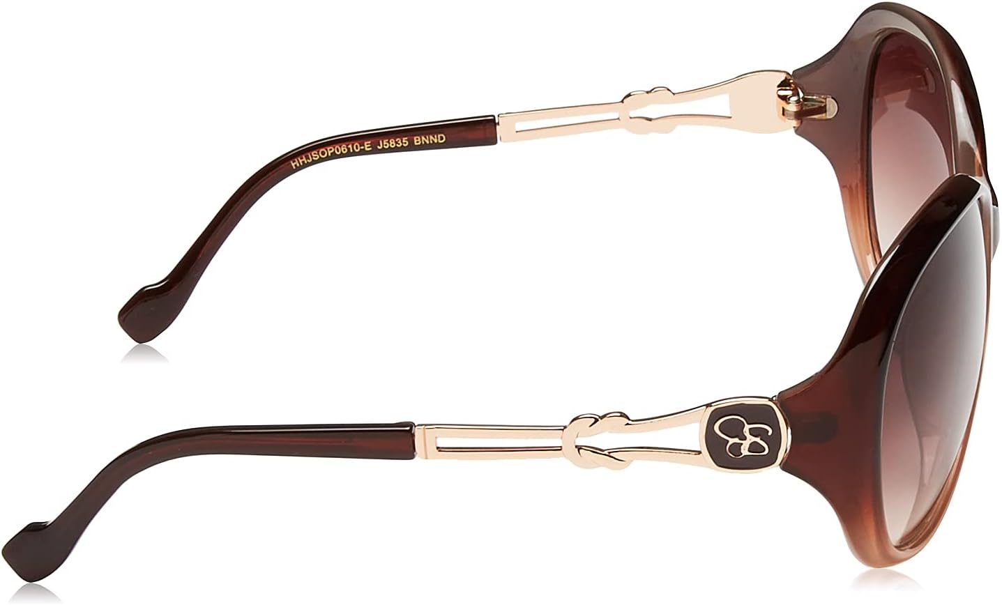 Jessica Simpson J5835 Metal Knot Temple UV Protective Women's Oval Sunglasses. Glam Gifts for Women, 60 mm