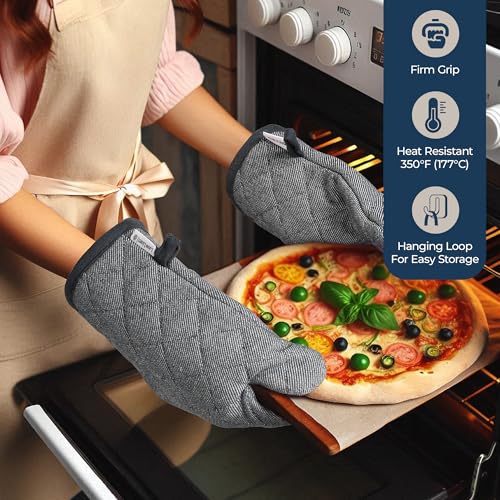 Image of LANE LINEN Kitchen Towels Set 20 Pack - Ultra Soft Cotton Kitchen Hand Towels, Highly Absorbent Dish Cloths, Durable Scrubbers, Flour Sack Tea Towels, Heat Resistant Oven Mitts & Pot Holders - Black
