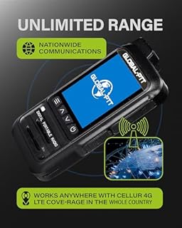 2-Pack Fast Radios Unlimited Range – Global PTT 4G Walkie Talkies with SIM Cards – Nationwide Coverage Communication Long Range PoC Two-Way Radios IP67 Waterproof Design (P0)