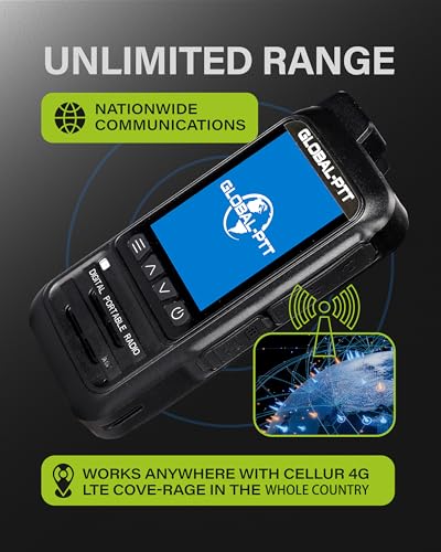 2-Pack Fast Radios Unlimited Range – Global PTT 4G Walkie Talkies with SIM Cards – Nationwide Coverage Communication Long Range PoC Two-Way Radios IP67 Waterproof Design (P0)