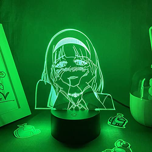 ItoNC Lámpara de ilusión 3D con figura de anime Anna Nishikinomiya, luz nocturna acrílica LED colorida, decoración para habitación de niños, luz de ambiente para dormir para niños y niñas