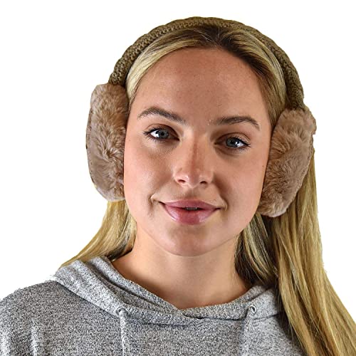 C.c Soft Winter Warm Adjustable Headband Ear Warmer Earmuffs, Taupe #TOP2