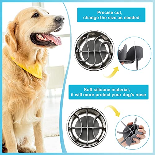 PETTOM Anti Schling Einsatz für Napf, Anti Schling Napf Hund Silikon, Slow Feeder Hundenapf Einfügung, Antischlingnapf Hunde Langsam Fressnapf mit Saugnäpfe rutschfest