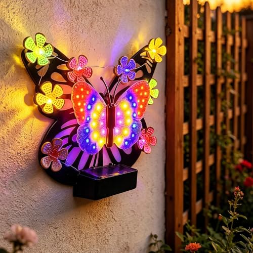 Papillons d'extérieur solaires pour embellir une clôture - 3