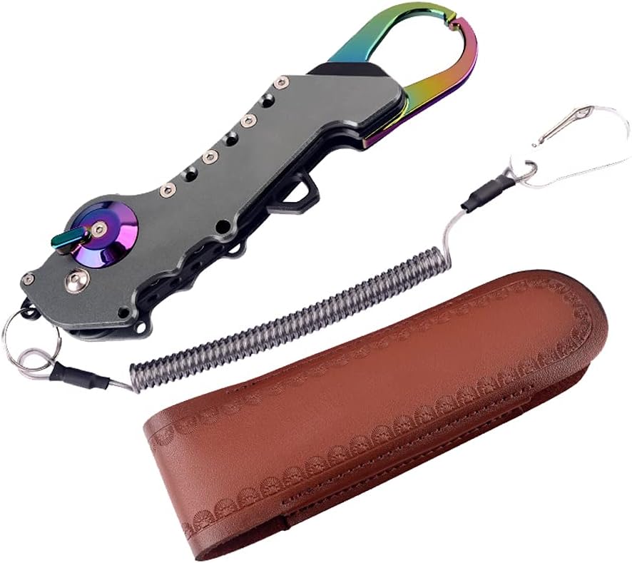 Hand Grip Fish Pliers Portable Aluminum Alloy Fishing Grip Hook Lip Foldable Fish Grip Hook Fishing Tackle Tool