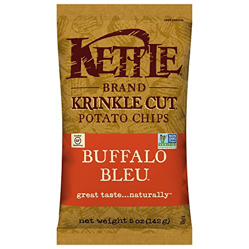 Image of Kettle Brand Potato Chips, Krinkle Cut Buffalo Bleu, 5 Ounce Bags (Pack of 15)