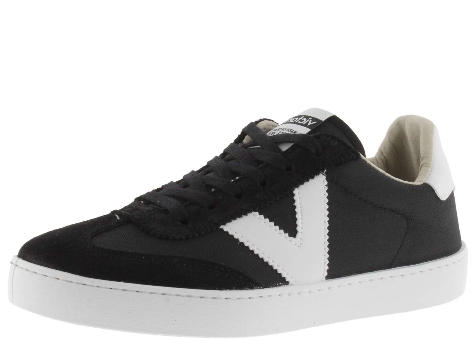 victoria Men's 1126193, Berlin Suede, Nylon Slipper Parts Split Sneaker, Black/White, 8 UK