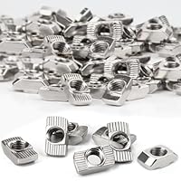 SWTYExt 60 Stück Nutensteine Hammerkopfmutter 8mm Nut 8 M6 Gewinde 3030 Alu Profil T-Slot Nutmuttern Kohlenstoffstahl Hammermutter für Aluminiumprofil Extrusionsschlitz Schiene(EU30-M6 ×15.5×8)