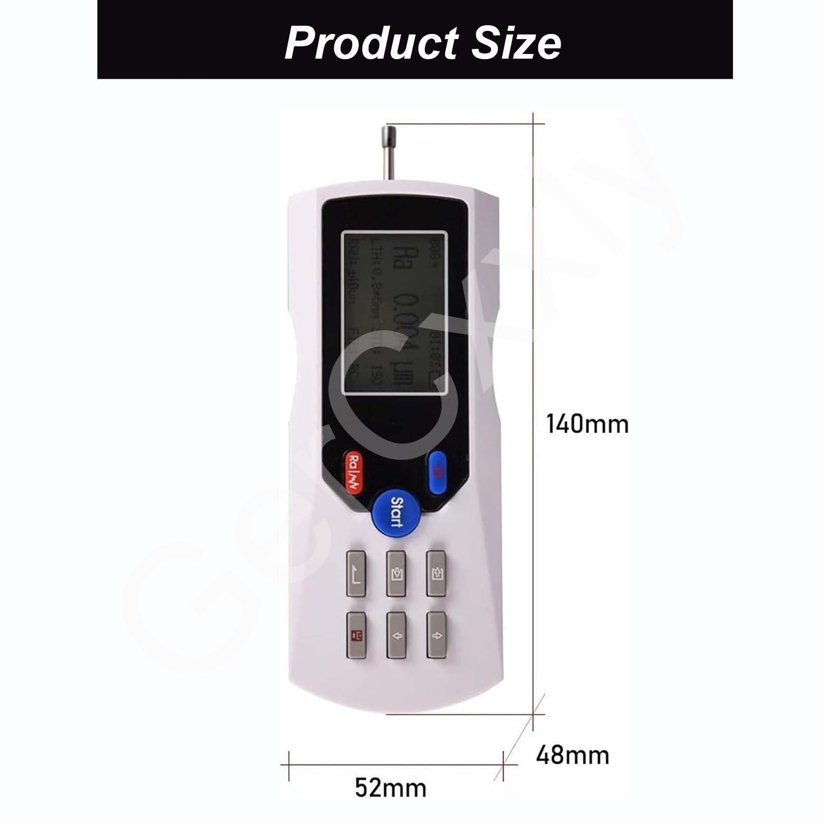 Rugosímetro Digital con Pantalla LCD y sonda de Diamante,Rango de medición: 0-160 μm,Precisión: 0,001 μm,Diversos parámetros de Prueba,para Superficies metálicas