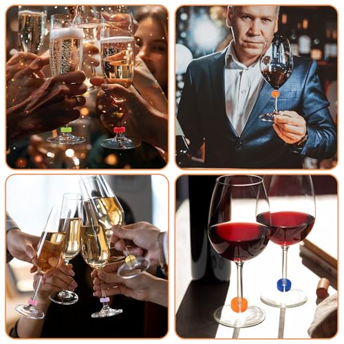 oruola 32pcs Glass Markers for Drinks,Wine Glass Charms,Silicone Drink Marker for Party Favors,Multicolor Silicone Wine Identifiers for Drinks for Party Champagne Flutes Cocktails Martinis - Cosy Home Interiors oruola 32pcs Glass Markers for Drinks,Wine Glass Charms,Silicone Drink Marker for Party Favors,Multicolor Silicone Wine Identifiers for Drinks for Party Champagne Flutes Cocktails Martinis - Image 7