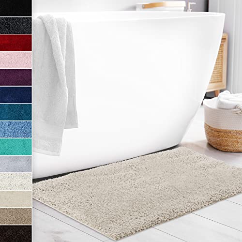 Floordirekt Tappetino da bagno Sky Soft, rettangolare e rotondo, extra soffice, antiscivolo e ad asciugatura rapida, disponibile in diversi colori e dimensioni (60 x 100 cm, crema)