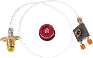 Mikikit Gas Tank Adapter for Camping Stoves Durable Gas Refill Converter with Compatibility for Outdoor Cooking and Barbecues Easy to Use Random Color