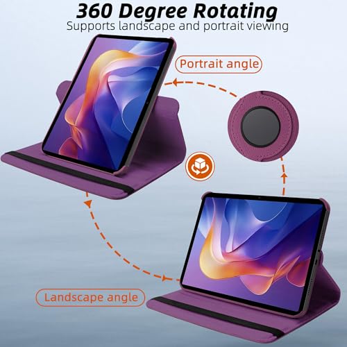 Image of TGK 360 Rotatable Smart Flip Cover for Xiaomi Redmi Pad 2 11 inch Tablet Case (Purple)