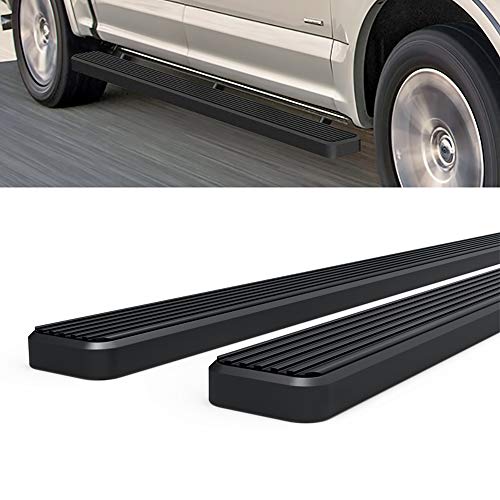 Aps Iboard (Black Powder Coated 4-Inch) Running Boards Nerf Bars Side Steps Compatible With Ford F150 2015-2023 Supercrew Cab & F150 Lightning 2022-2023 & F-250 F-350 Super Duty 2017-2022 Crew Cab #TOP5